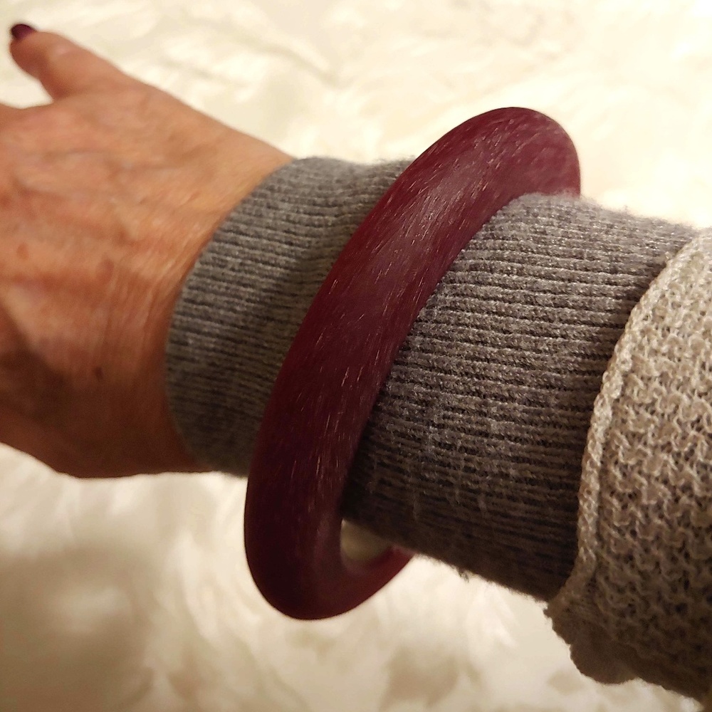 Vintage 1960's Red Lucite Bangle Bracelet